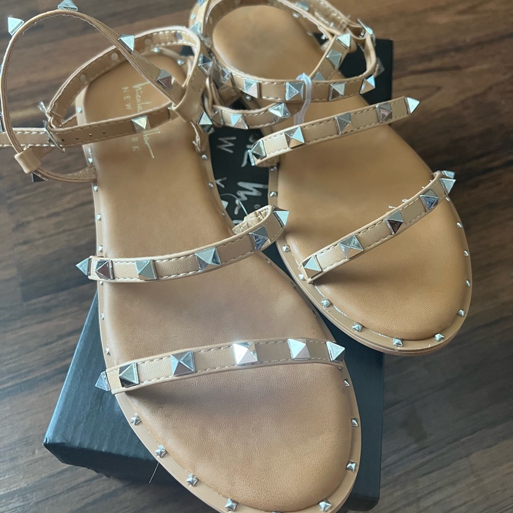 Brown studded sandals